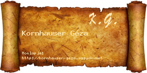 Kornhauser Géza névjegykártya