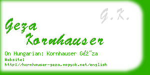 geza kornhauser business card